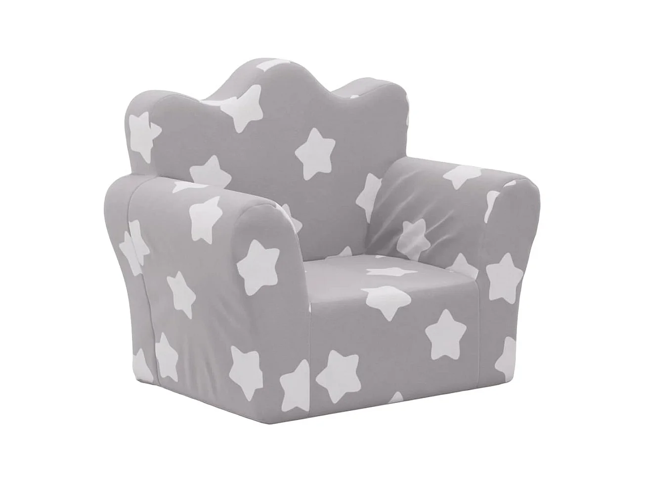 Sofá para niños felpa suave gris claro con estrellas ES581189