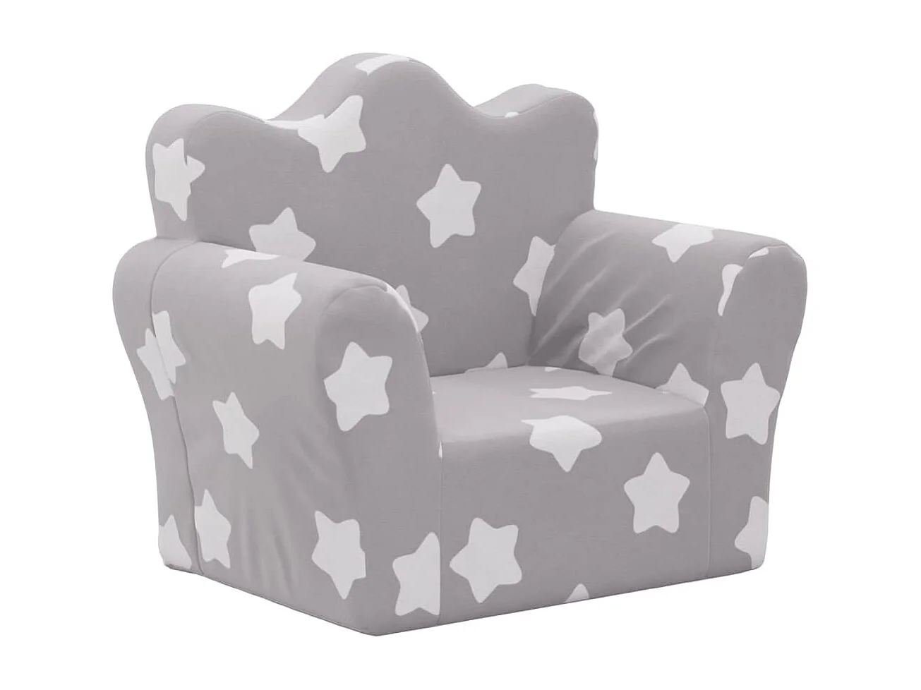 Sofá infantil c/ estrelas pelúcia macia cinzento-claro PT948213