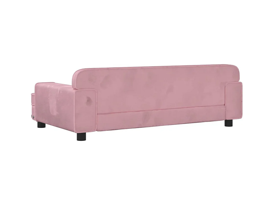 Kinderbank 90x53x30 cm fluweel roze BE501786