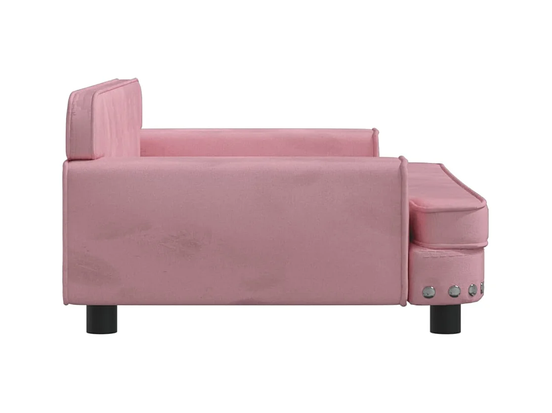 Kinderbank 90x53x30 cm fluweel roze BE501786
