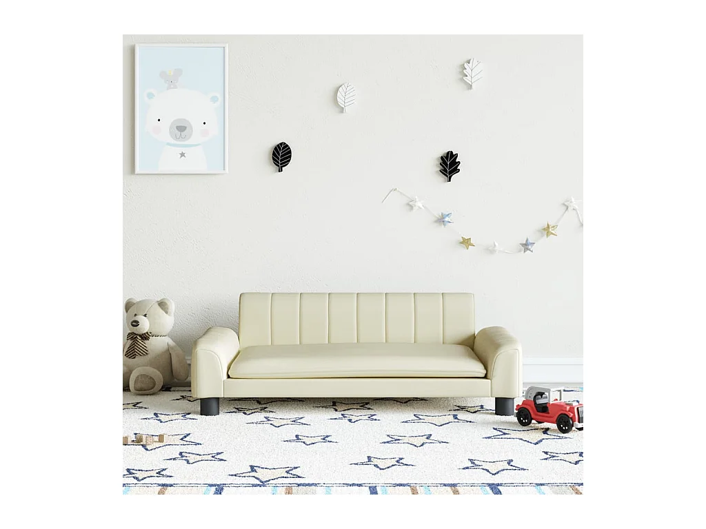 Canapé pour enfants crème 90x53x30 cm similicuir FR853828