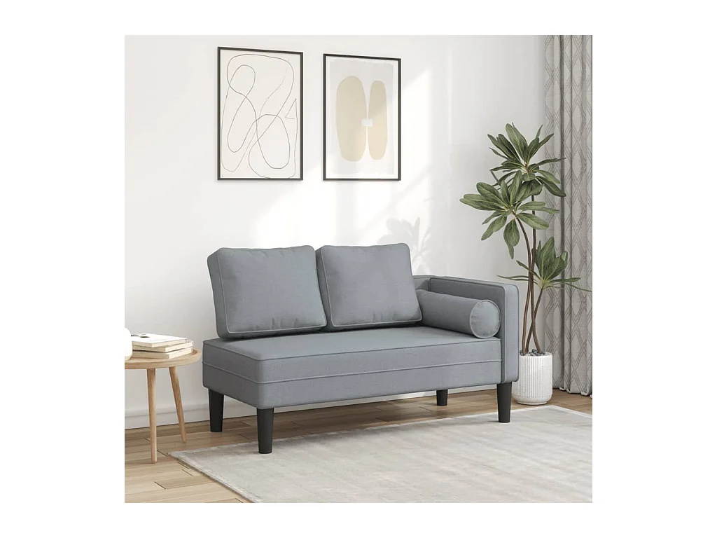 Canapé avec coussins gris clair tissu FR149272