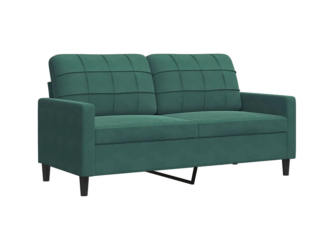 Canapé à 2 places Vert foncé 140 cm Velours FR395326