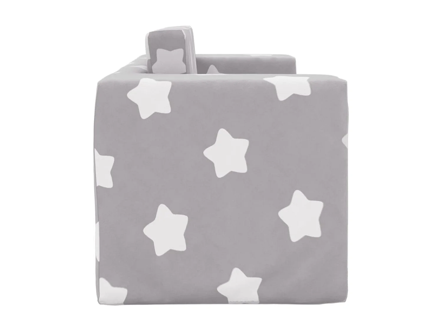 Canapé-lit enfant 2 places gris clair étoiles peluche douce FR347761