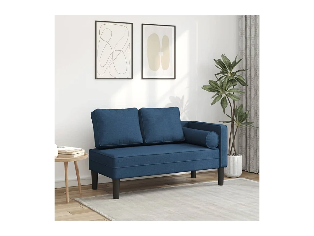 Canapé avec coussins bleu tissu FR407431