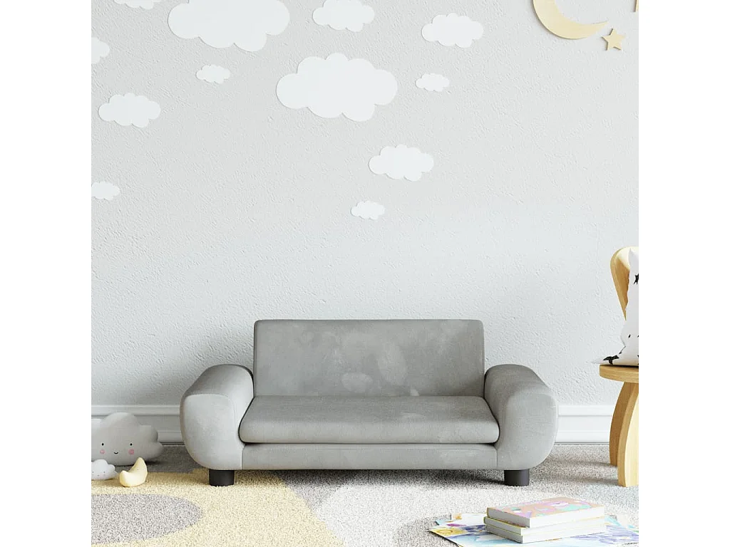 Canapé pour enfants gris clair 70x45x33 cm velours FR622162