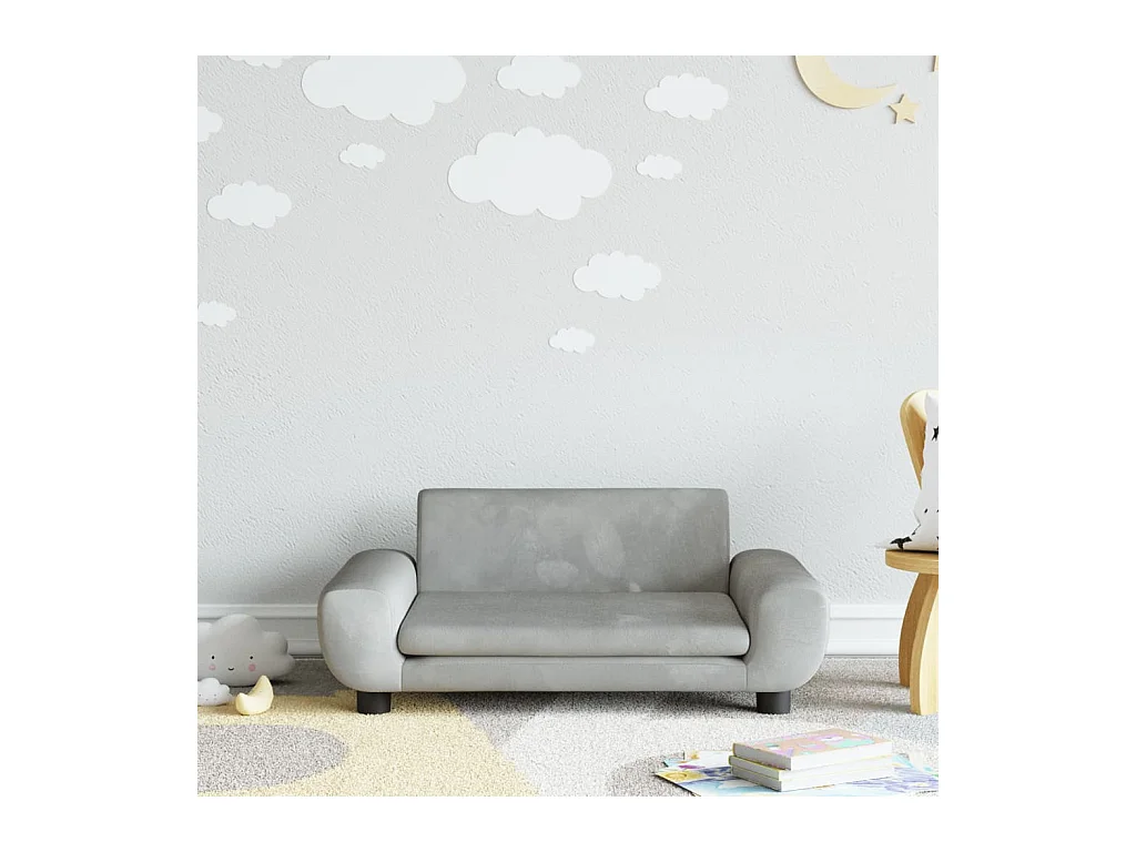 Canapé pour enfants gris clair 70x45x33 cm velours FR622162