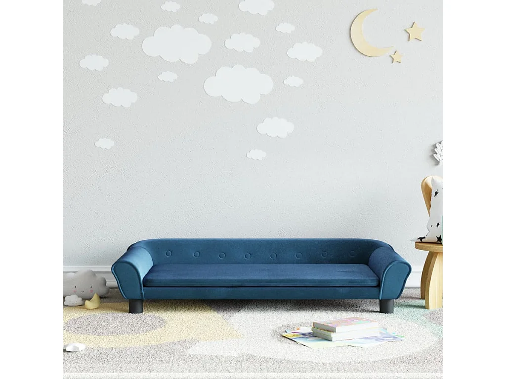 Canapé pour enfants bleu 100x50x26 cm velours FR732310