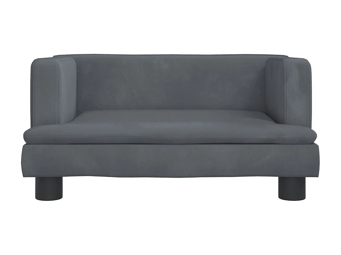 Canapé pour enfants gris foncé 60x40x30 cm velours FR803525