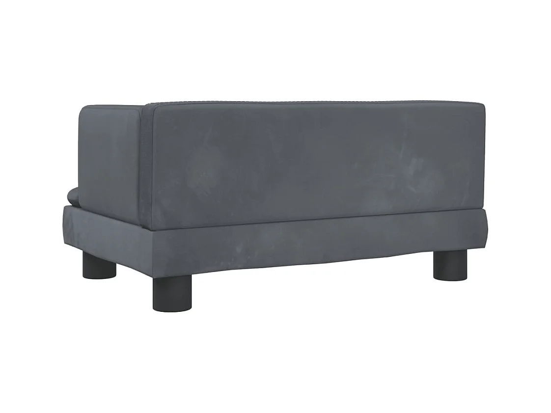Sofá para niños de terciopelo gris oscuro 60x40x30 cm ES187116