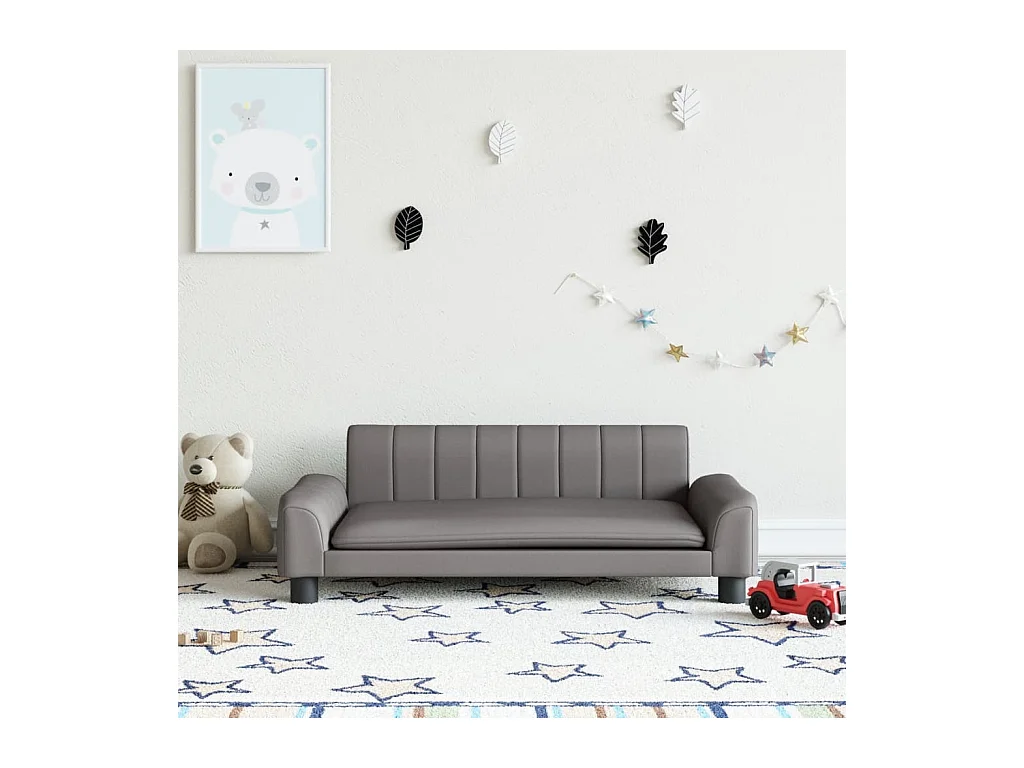 Canapé pour enfants gris 90x53x30 cm similicuir FR455610