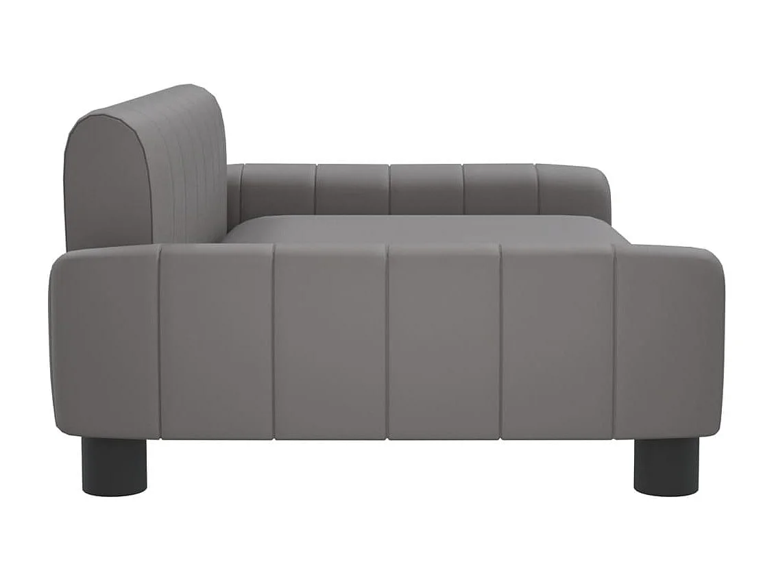 Sofá para niños de cuero sintético gris 90x53x30 cm ES252901