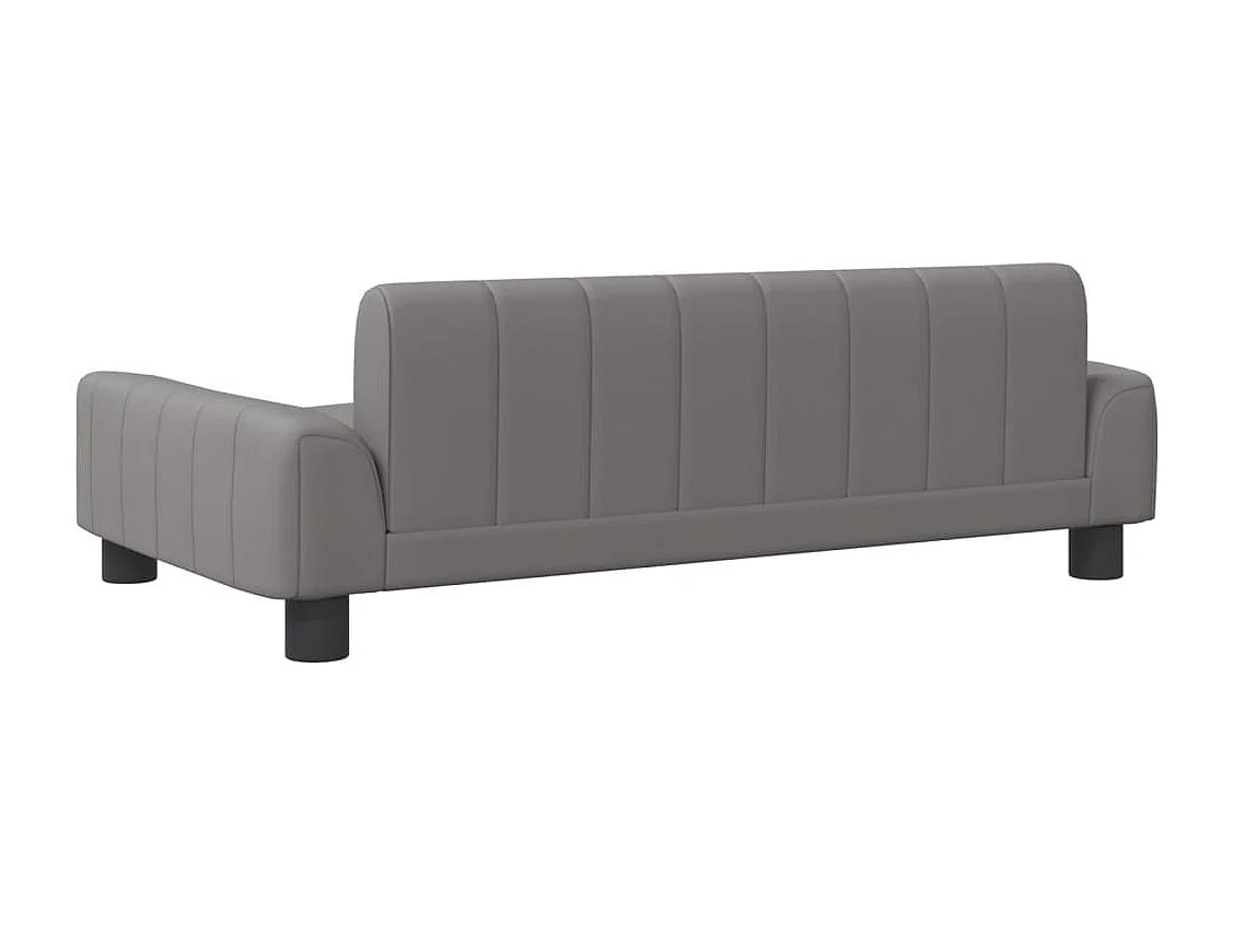 Sofá para niños de cuero sintético gris 90x53x30 cm ES252901