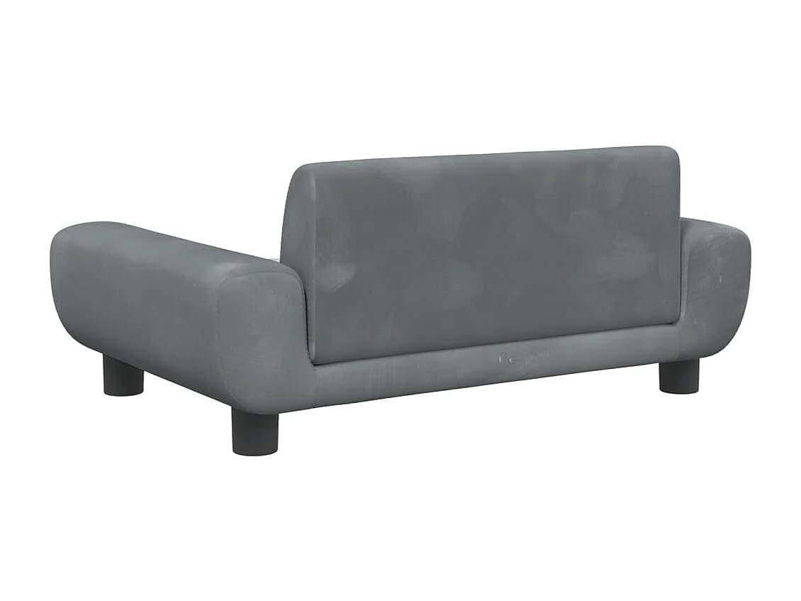 Canapé pour enfants gris foncé 70x45x33 cm velours FR533704
