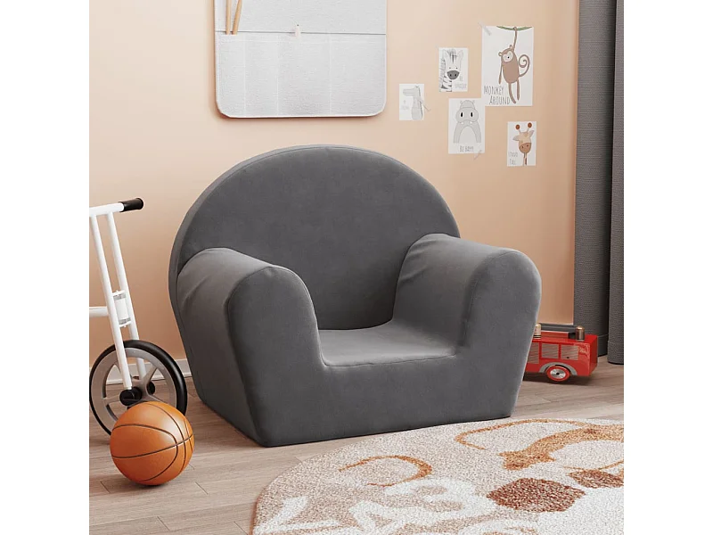 Canapé pour enfants anthracite peluche douce FR241324