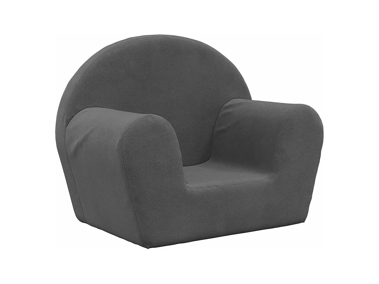 Sofá para niños felpa suave gris antracita ES713016
