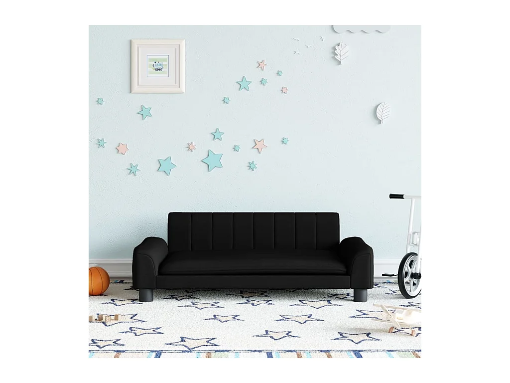 Canapé pour enfants noir 90x53x30 cm tissu FR545024