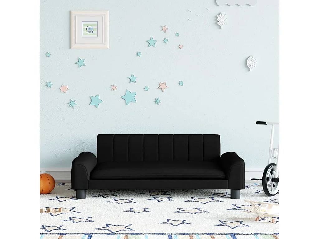 Canapé pour enfants noir 90x53x30 cm tissu FR545024
