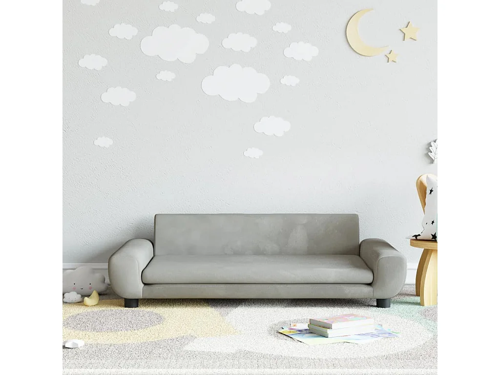 Canapé pour enfants gris clair 100x54x33 cm velours FR579565