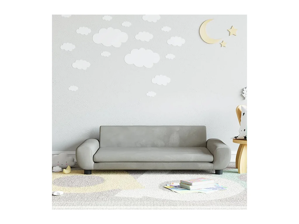 Canapé pour enfants gris clair 100x54x33 cm velours FR579565
