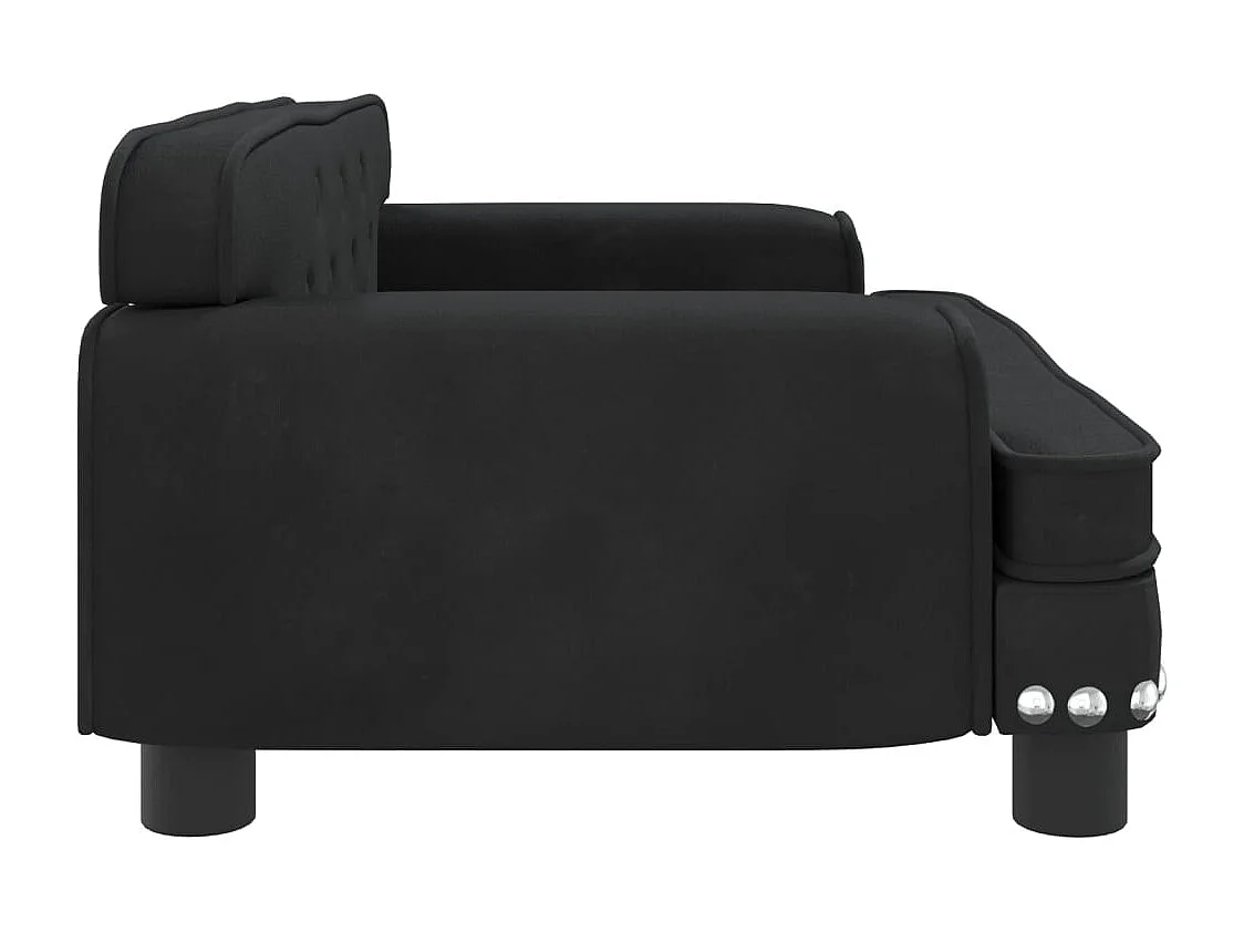 Canapé pour enfants noir 70x45x30 cm velours FR356931