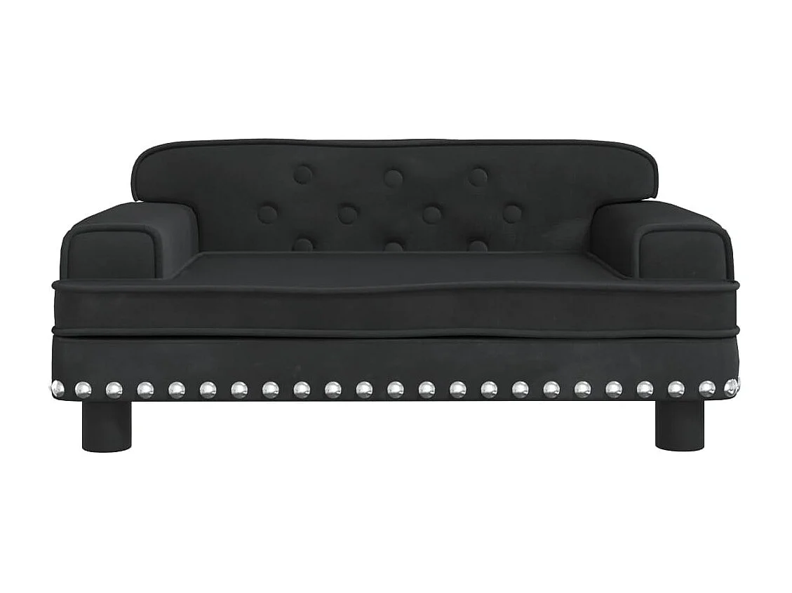 Canapé pour enfants noir 70x45x30 cm velours FR356931