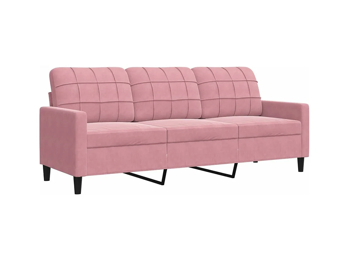 Canapé à 3 places Rose 180 cm Velours FR114547