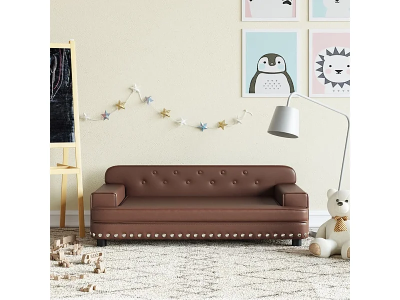 Canapé pour enfants marron 90x53x30 cm similicuir FR340639