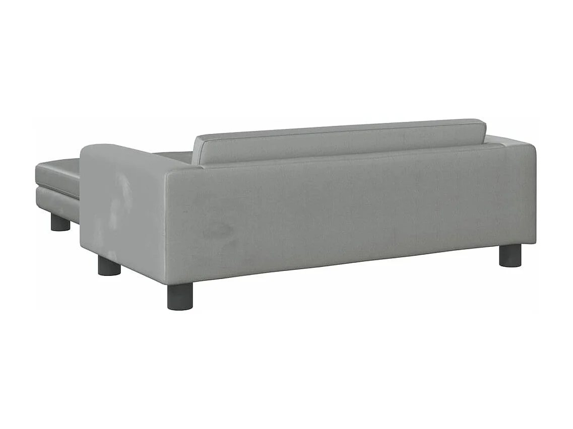 Canapé avec repose-pied pour enfants gris clair 100x50x30 cm FR240165