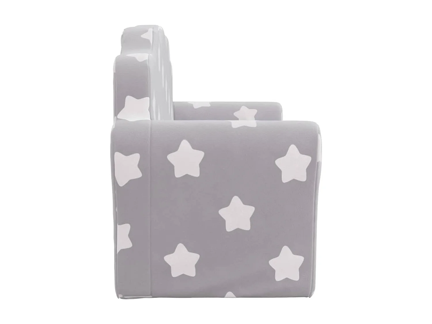 Canapé enfants 2 places gris clair avec étoiles peluche douce FR667191