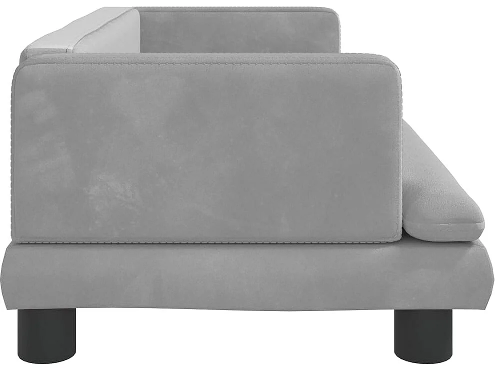 Canapé pour enfants gris clair 80x45x30 cm velours FR616370
