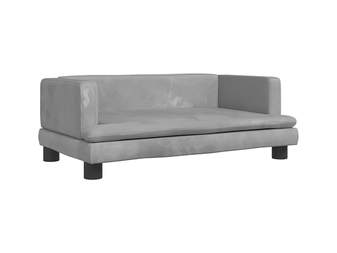 Canapé pour enfants gris clair 80x45x30 cm velours FR616370