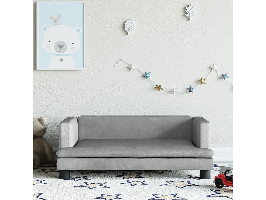 Canapé pour enfants gris clair 80x45x30 cm velours FR616370