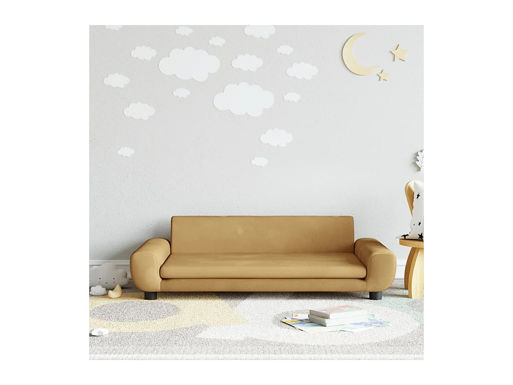 Canapé pour enfants marron 100x54x33 cm velours FR439830