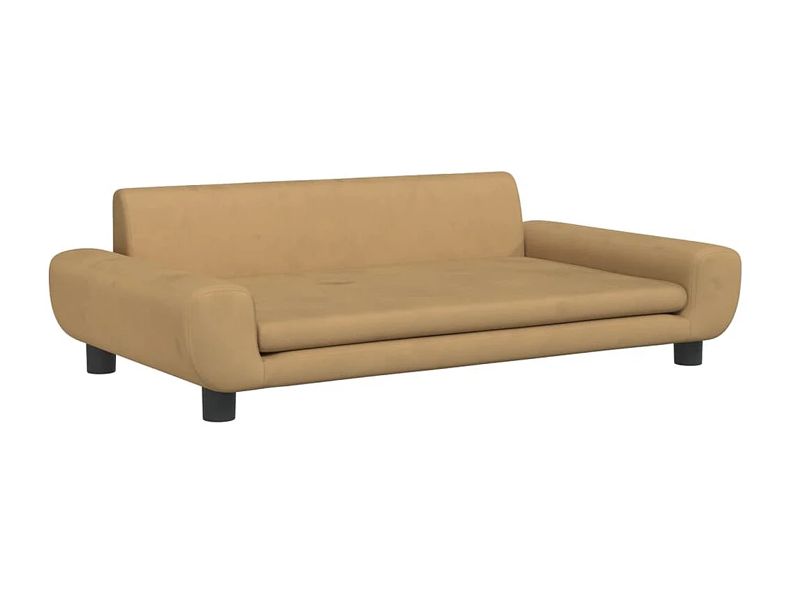 Kinderbank 100x54x33 cm fluweel bruin BE426559