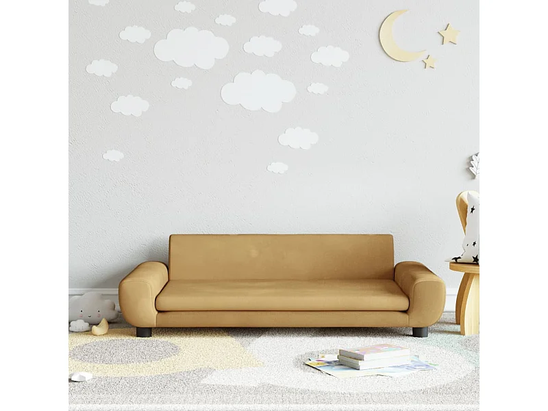 Kinderbank 100x54x33 cm fluweel bruin BE426559