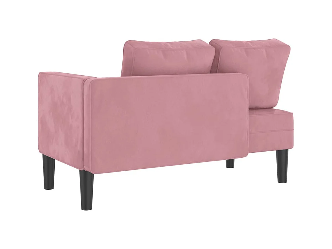 Chaise longue met kussens fluweel roze BE368441