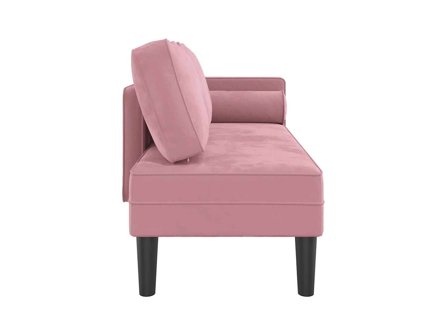 Chaise longue met kussens fluweel roze BE368441