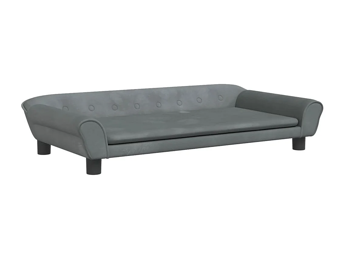 Canapé pour enfants gris foncé 100x50x26 cm velours FR168420