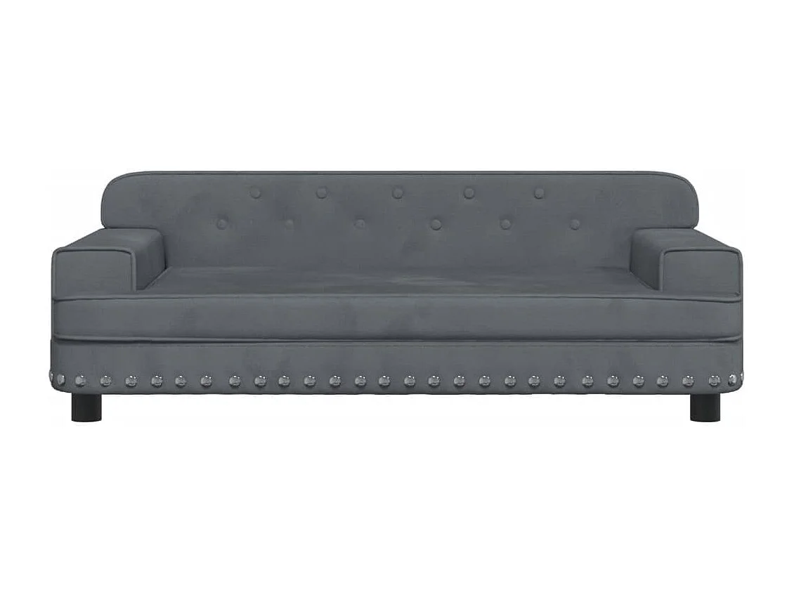Canapé pour enfants gris foncé 90x53x30 cm velours FR897535