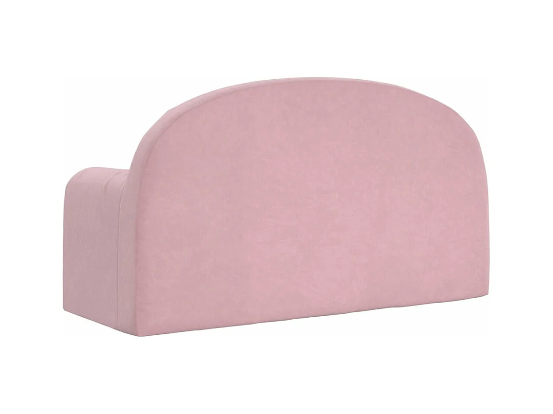 Canapé pour enfants 2 places rose peluche douce FR805586