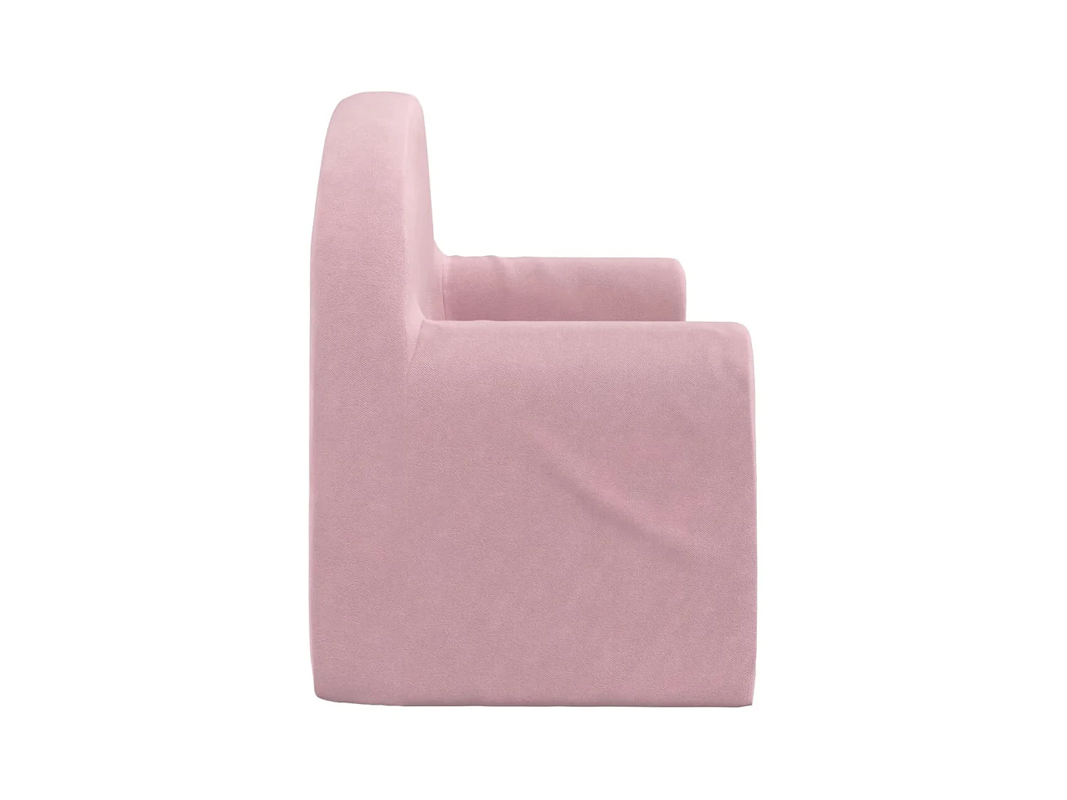 Sofá infantil de 2 lugares pelúcia macia rosa PT994949