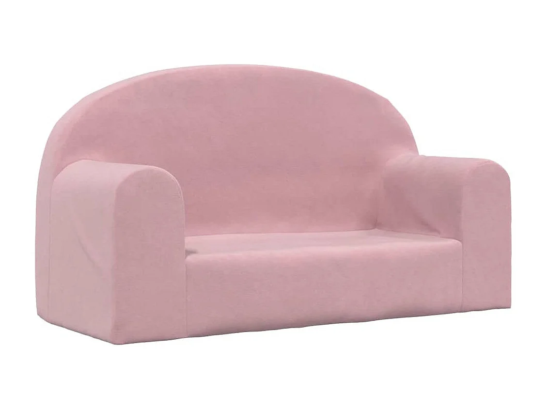 Sofá para niños de 2 plazas felpa suave rosa ES585901