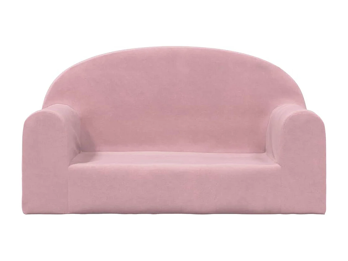 Sofá para niños de 2 plazas felpa suave rosa ES585901