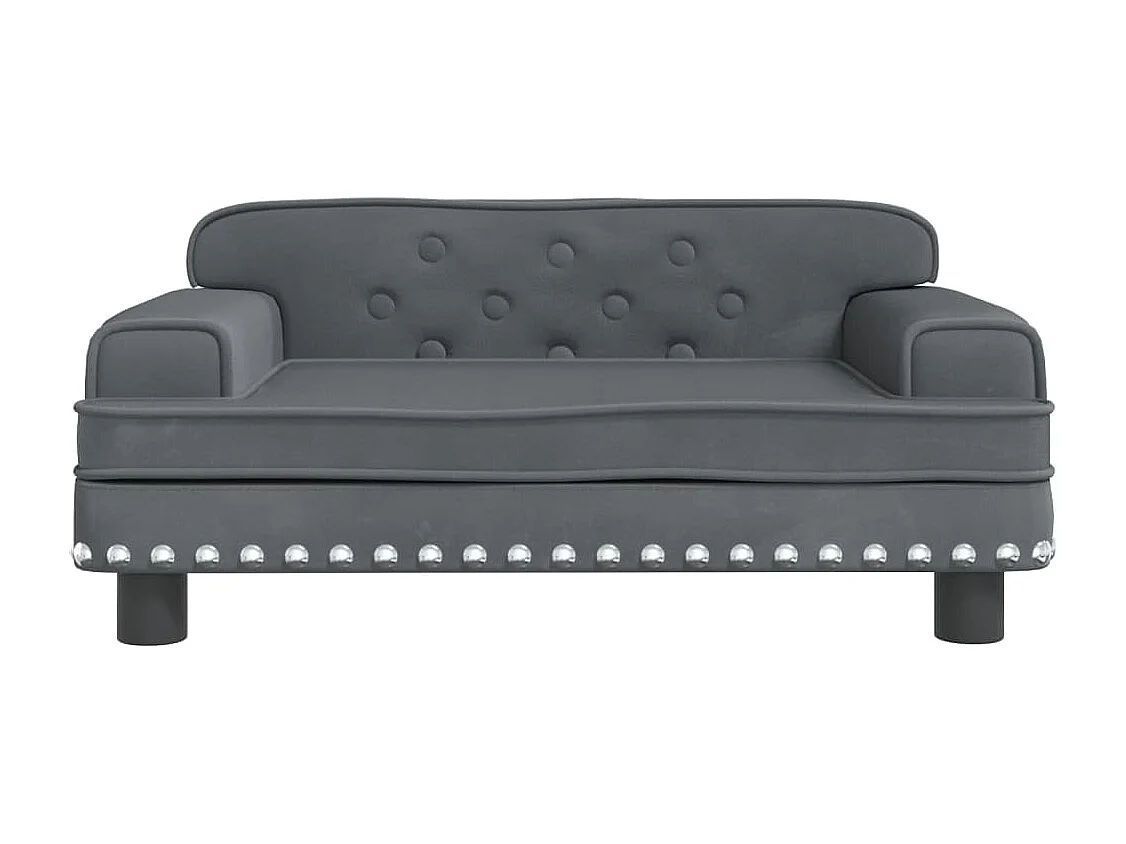 Canapé pour enfants gris foncé 70x45x30 cm velours FR976988
