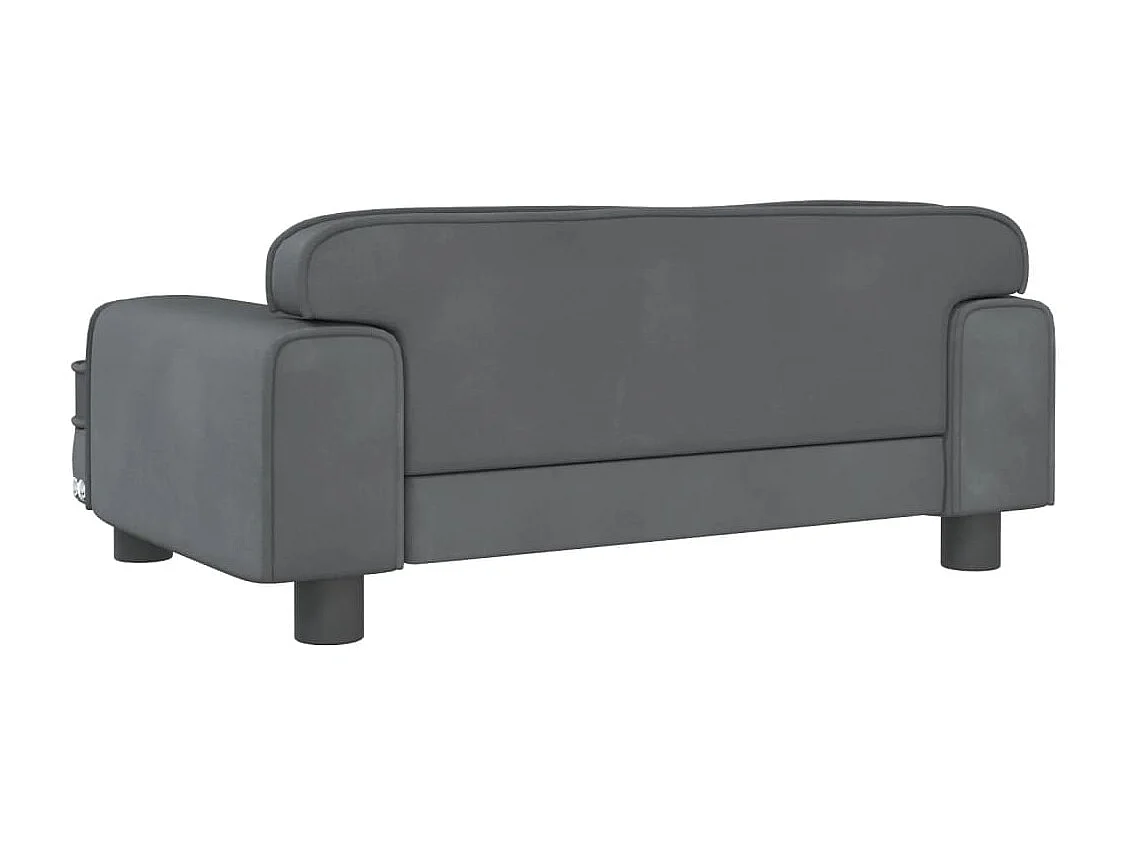 Canapé pour enfants gris foncé 70x45x30 cm velours FR976988