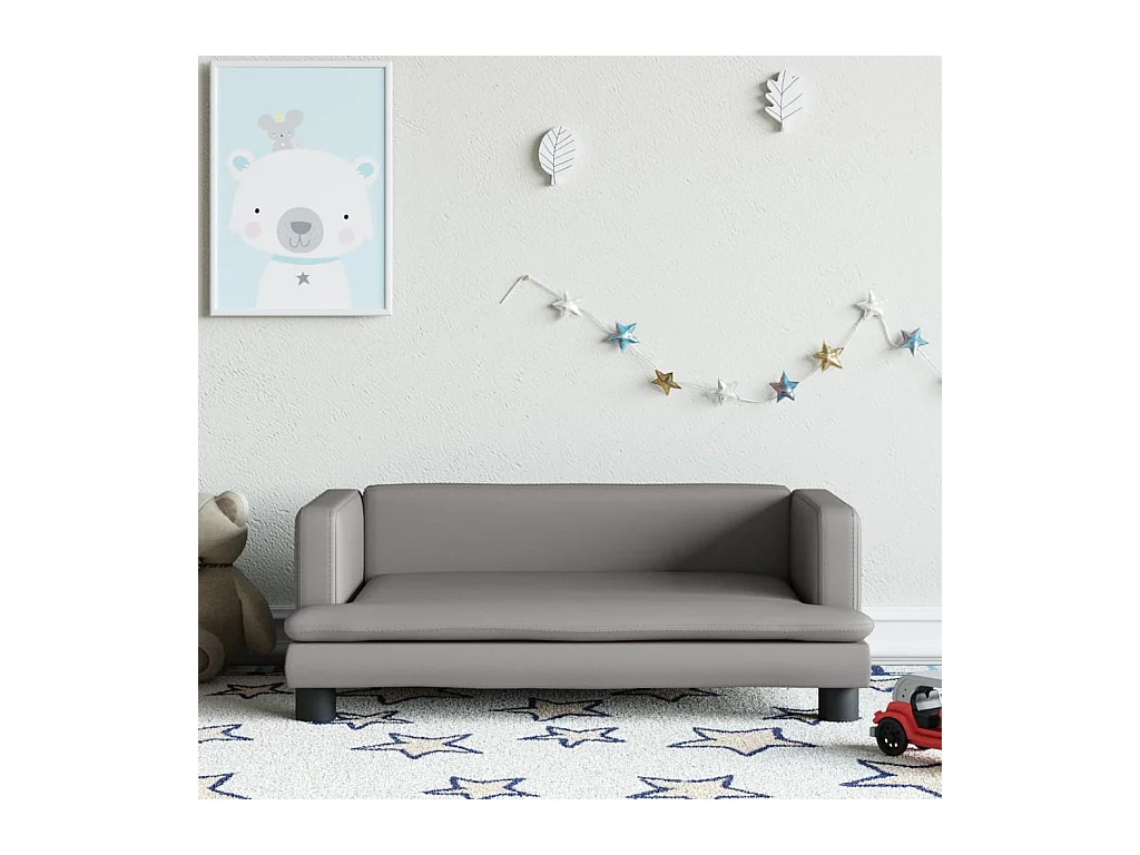 Canapé pour enfants gris 80x45x30 cm similicuir FR975897
