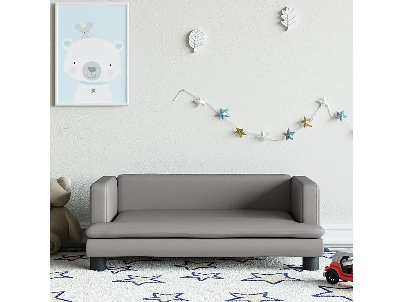Canapé pour enfants gris 80x45x30 cm similicuir FR975897