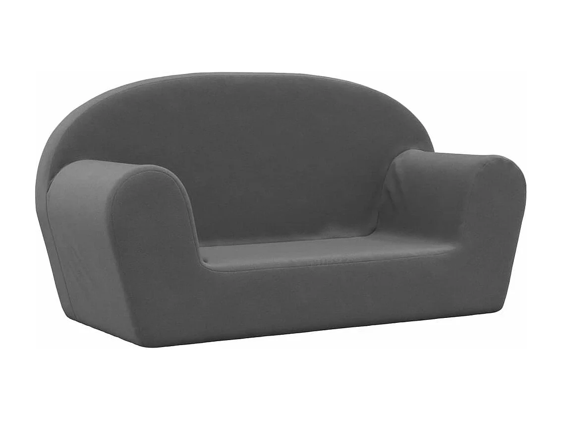 Canapé pour enfants 2 places anthracite peluche douce FR474789