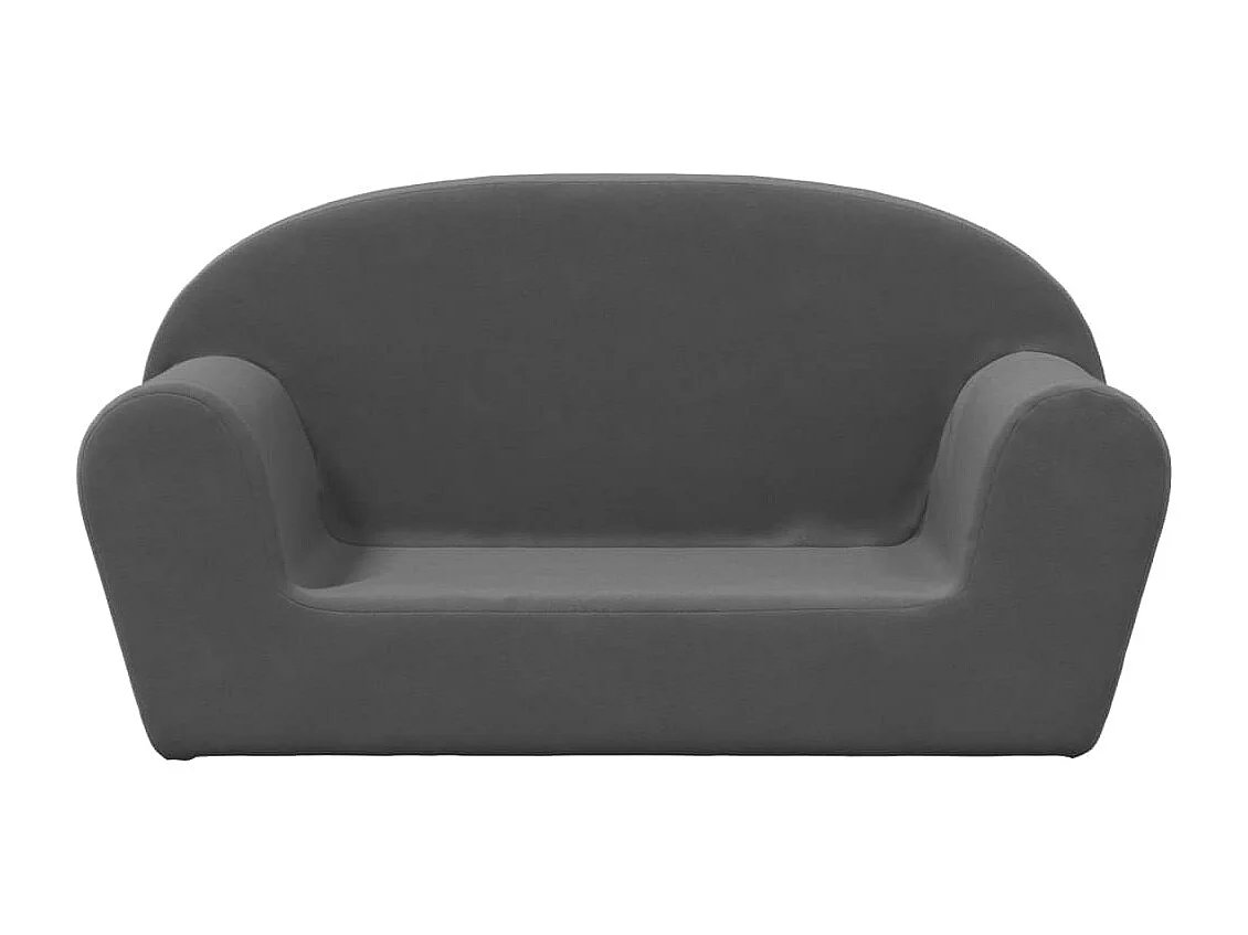 Canapé pour enfants 2 places anthracite peluche douce FR474789